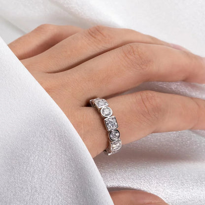 Moissanite Eternity Ring Diamond Wedding