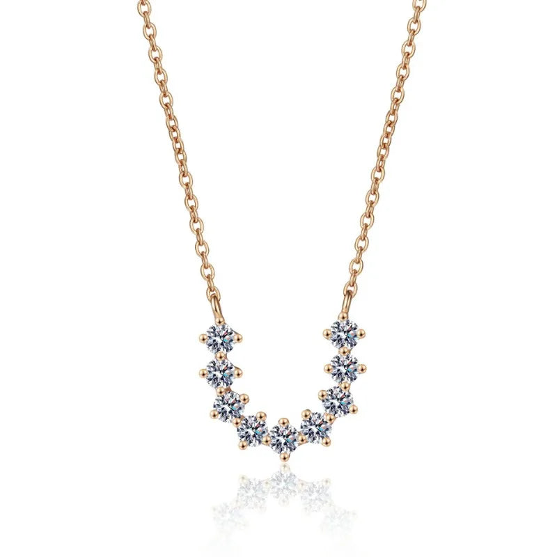 Valentine's Day 18K Rose Gold Necklaces Women Wedding Fine Jewelry 0.54CT Moissanite Diamond Pendant Girl Birthday Gift Daughter