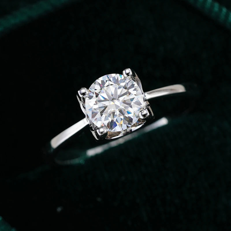 Lover Valentine's Day 18K White Gold Girl Birthday Gift 0.5/1/2/3CT Moissanite Diamond Wedding Band PT950 Platinum Women Rings