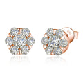 Yellow Gold Flower Moissanite Earrings Trending Jewelry