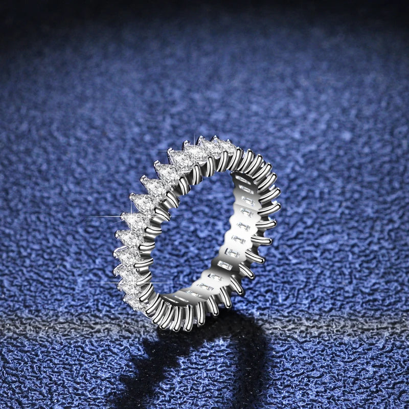 Moissanite Ring S925 Silver Marquise Cut 3 Carat Women Engagement Jewelry Prong Setting Wedding Bands