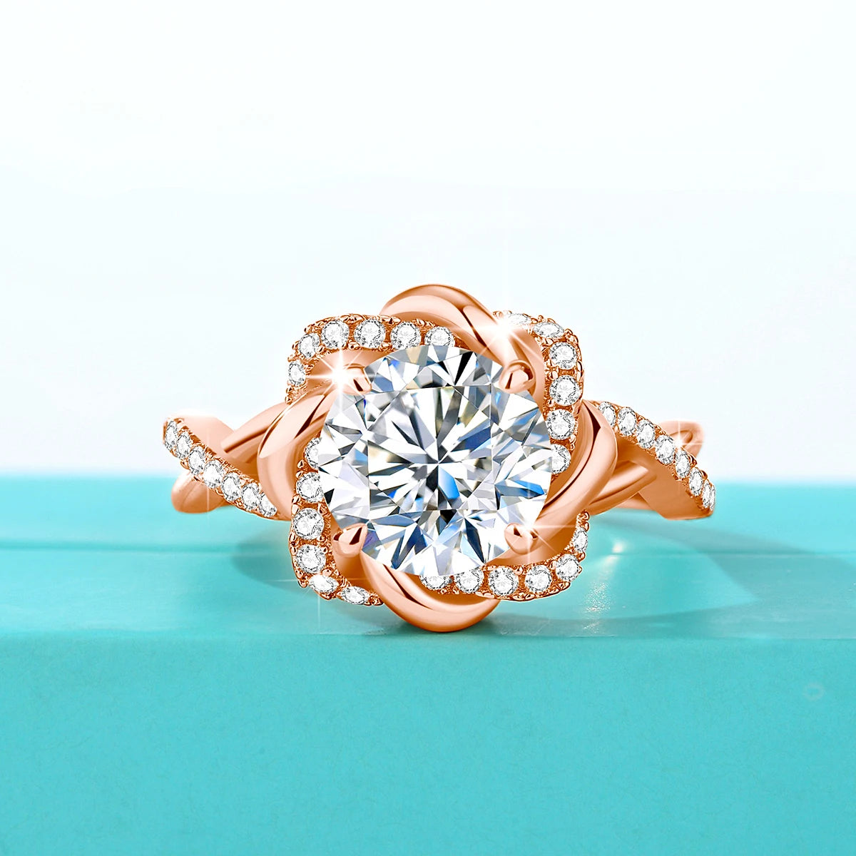 Moissanite Ring Yellow Gold 3ct With Certificate High Quality Wedding Party Jewelry