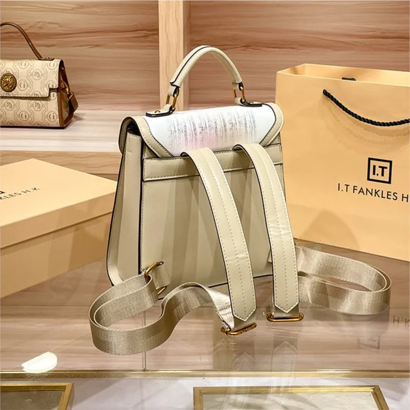 Brand genuine leather shoulder bag. travel backpack, small backpack, handbag