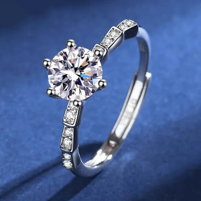 1ct Moissanite Engagement Adjustable Ring