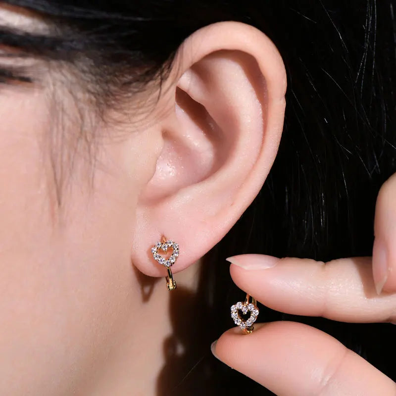 Moissanite Hoop Earring For Women 925 Sterling Silver