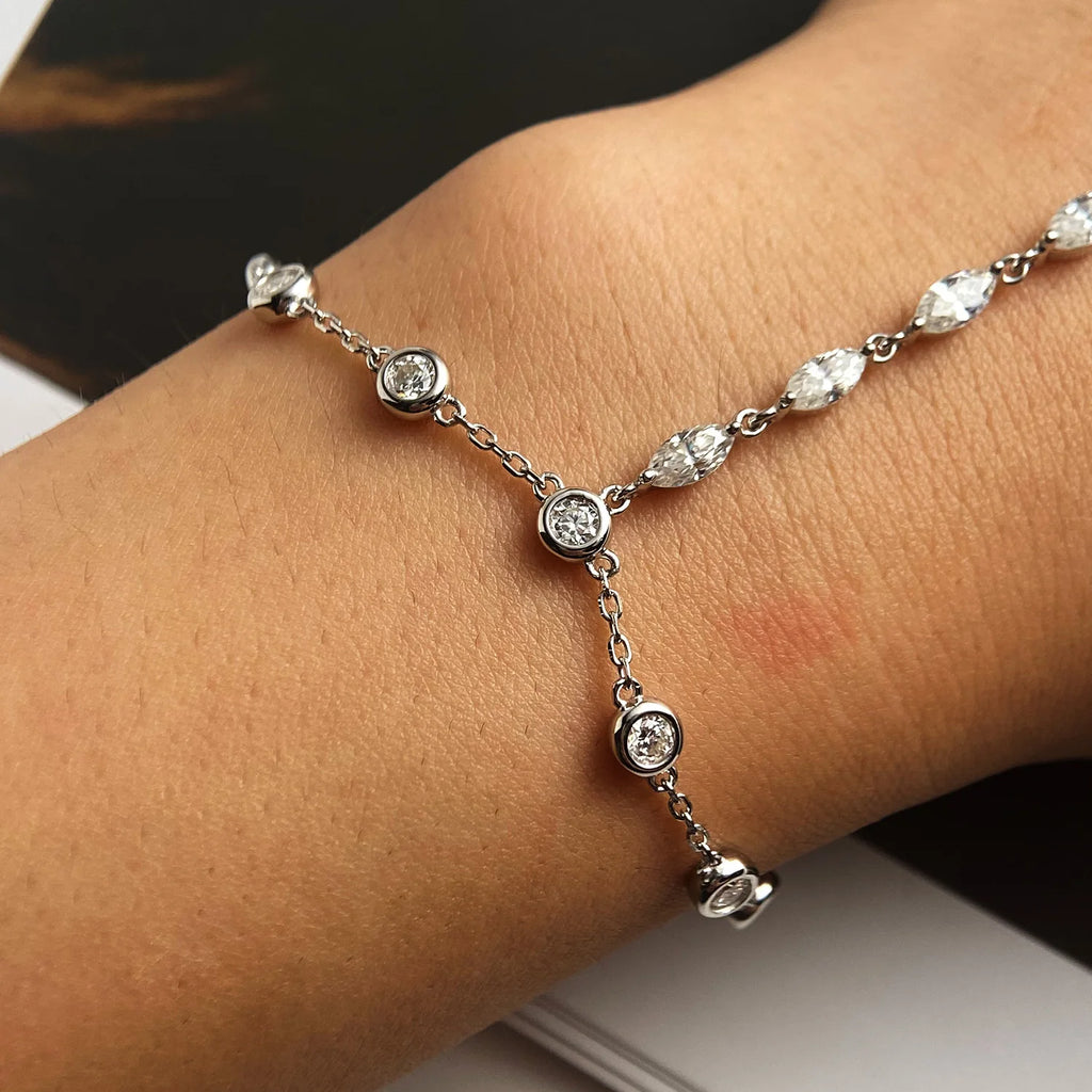 3.2ct Moissanite Bubble Bracelet | D VVS1 S925 Silver