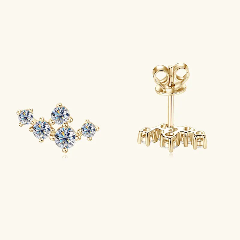 925 Sterling Silver Stud Earrings Sparkling Moissanite Earring 2025 Trend Jewelry