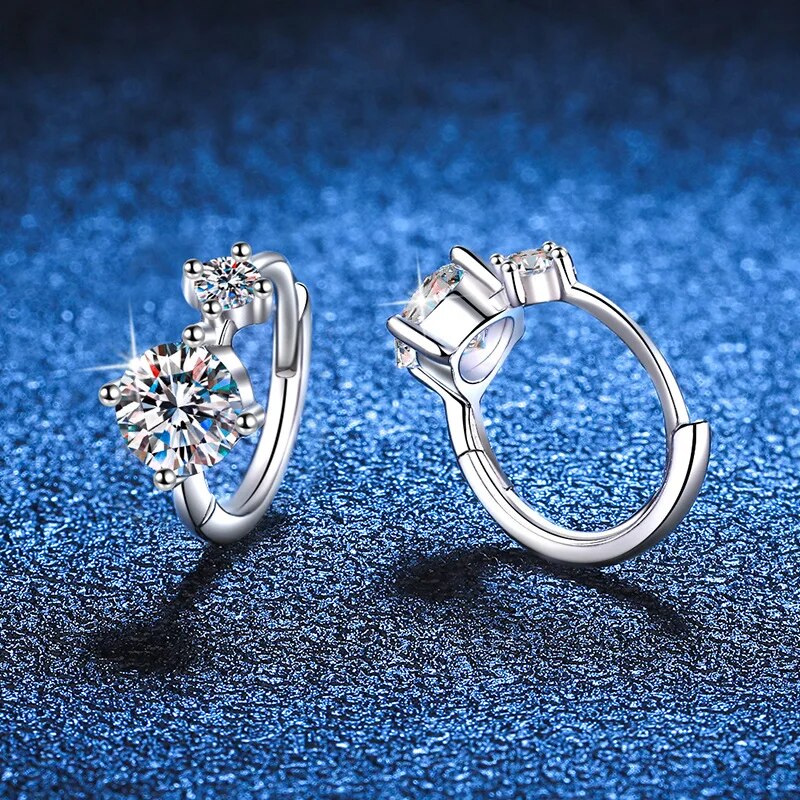 1.2ct Moissanite Hoop Earrings