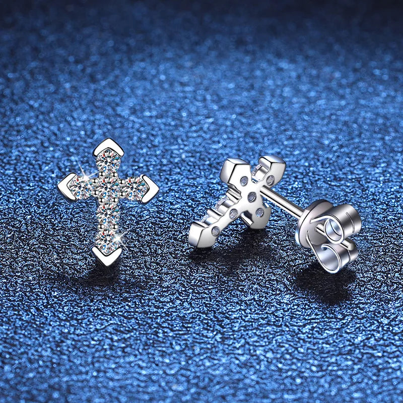 0.36CT Moissanite Cross Earrings