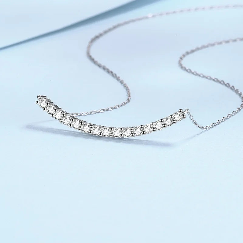 Moissanite Diamond Smile Necklace