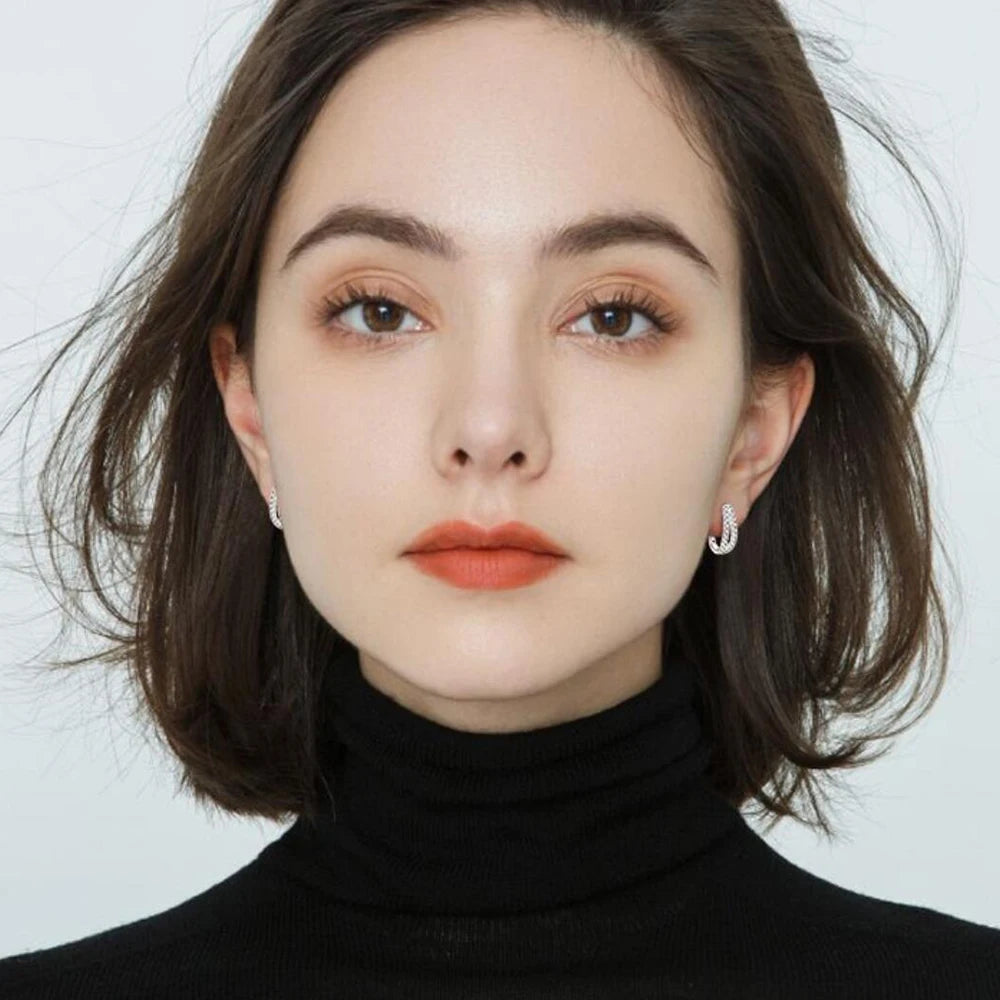 1.5mm Moissanite Hoop Earrings for Women 925 Sterling Silver 18K Gold Plated Earrings Classic Girls' Jewelry