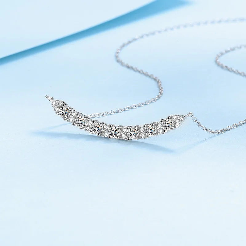 Moissanite Diamond Smile Necklace