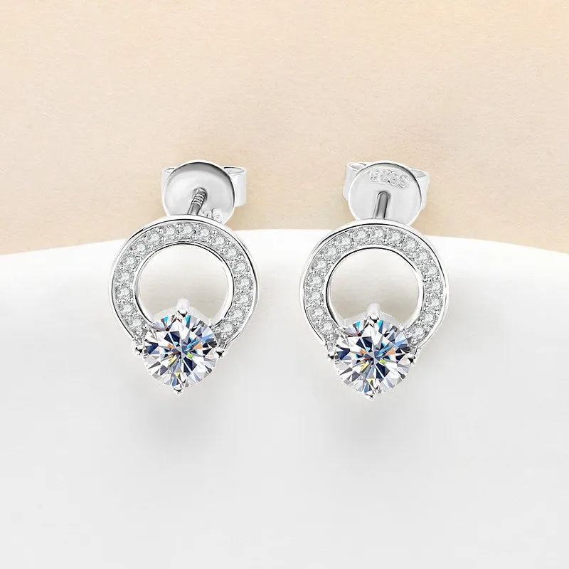 5mm 0.5ct Moissanite Earring 925 Sterling Silver Stud Earrings