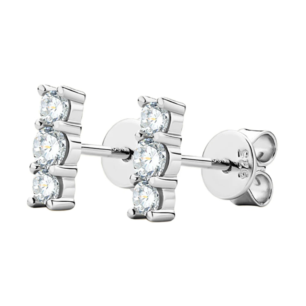 Full Moissanite Stud Earring