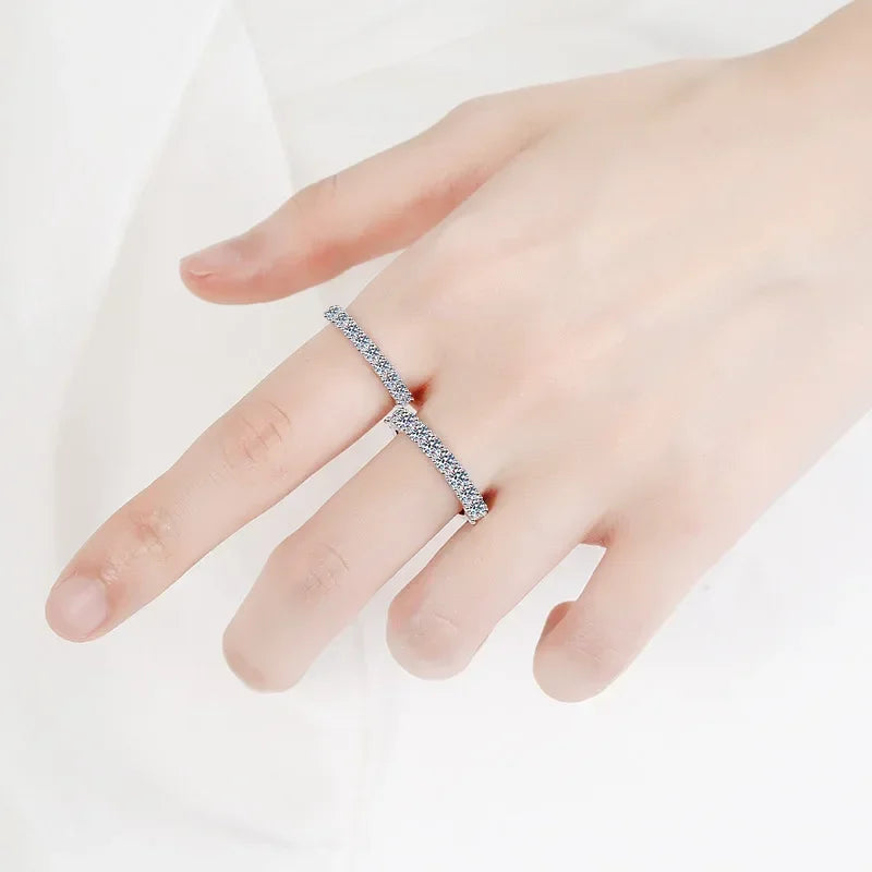 Girlfriend Birthday Gift Platinum PT950 Rings Women Engagement 0.6/1CT Moissanite Diamond Daughter Fine Jewelry Wedding Bands