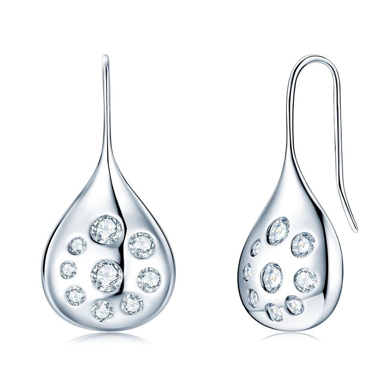 All Moissanite Dangle Earrings 925 Sterling Silver Waterdrop Dangle