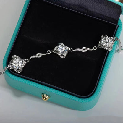 3ct  Moissanite Charm Bracelets Bangles