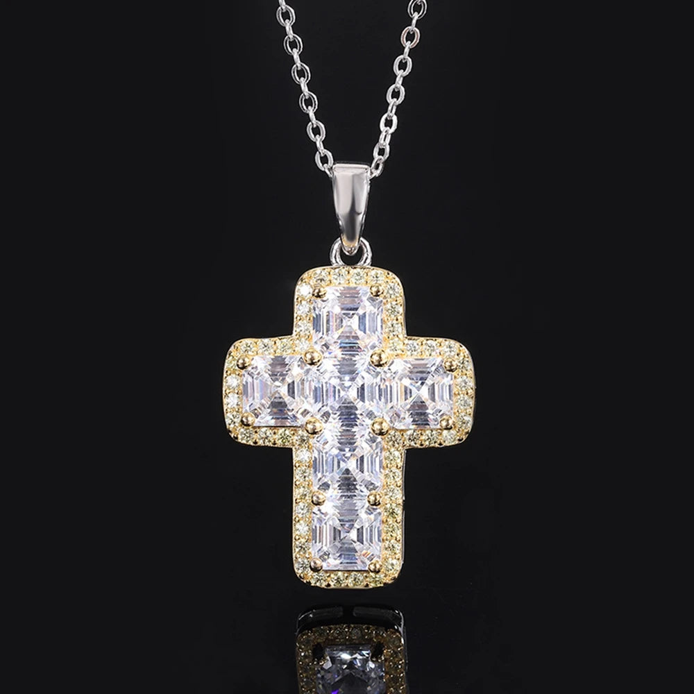 Cross Pendant Necklace Moissanite