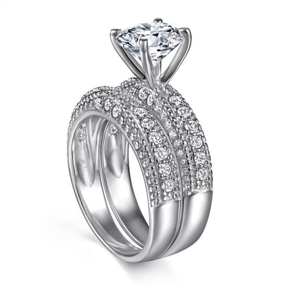 2 Carat Moissanite Diamond Ring Set