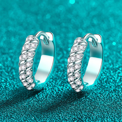 0.38cttw Full Moissanite Hoop Earrings