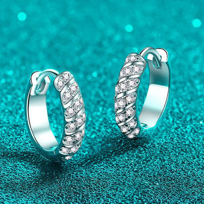 0.38cttw Full Moissanite Hoop Earrings