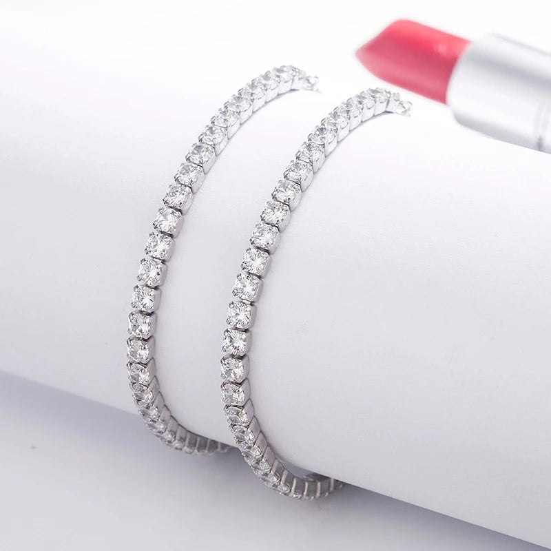 Moissanite Tennis Bracelet 3mm for Women 925 Sterling Silver with Gold Plated Fine Jewelry Lab Diamond Chains Bracelets