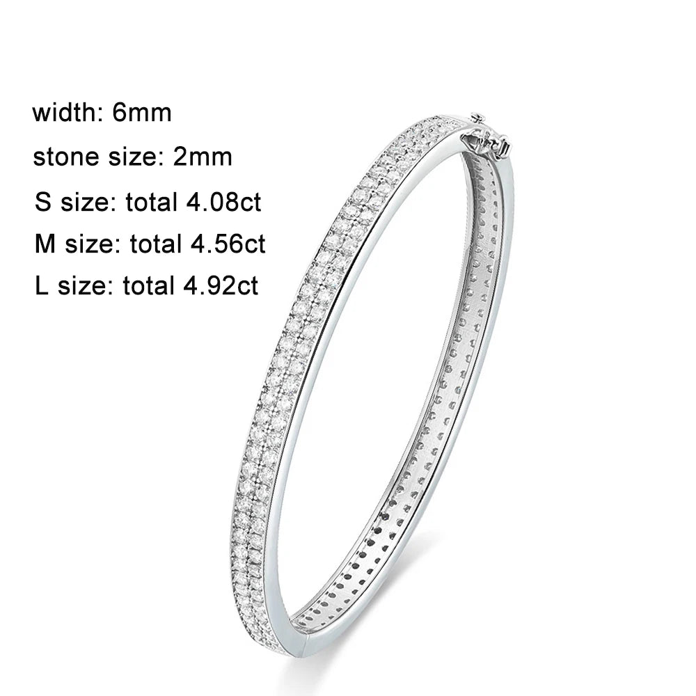 D VVS1 Moissanite Full Diamond Bangle | S925 Silver