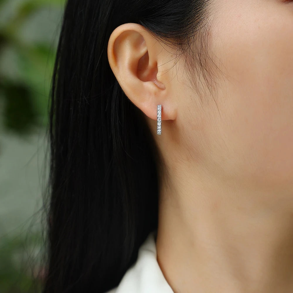18K Plated Moissanite Earrings for Women Original Certified 925 Sterling Silver Hoop Earrings Minimalist Trendy Piercing Jewelry