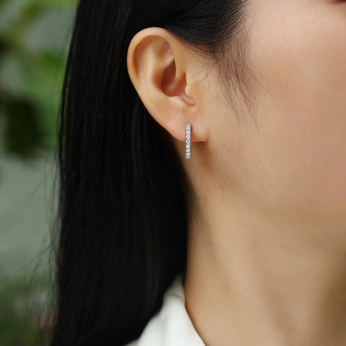 18K Plated Moissanite Earrings for Women Original Certified 925 Sterling Silver Hoop Earrings Minimalist Trendy Piercing Jewelry