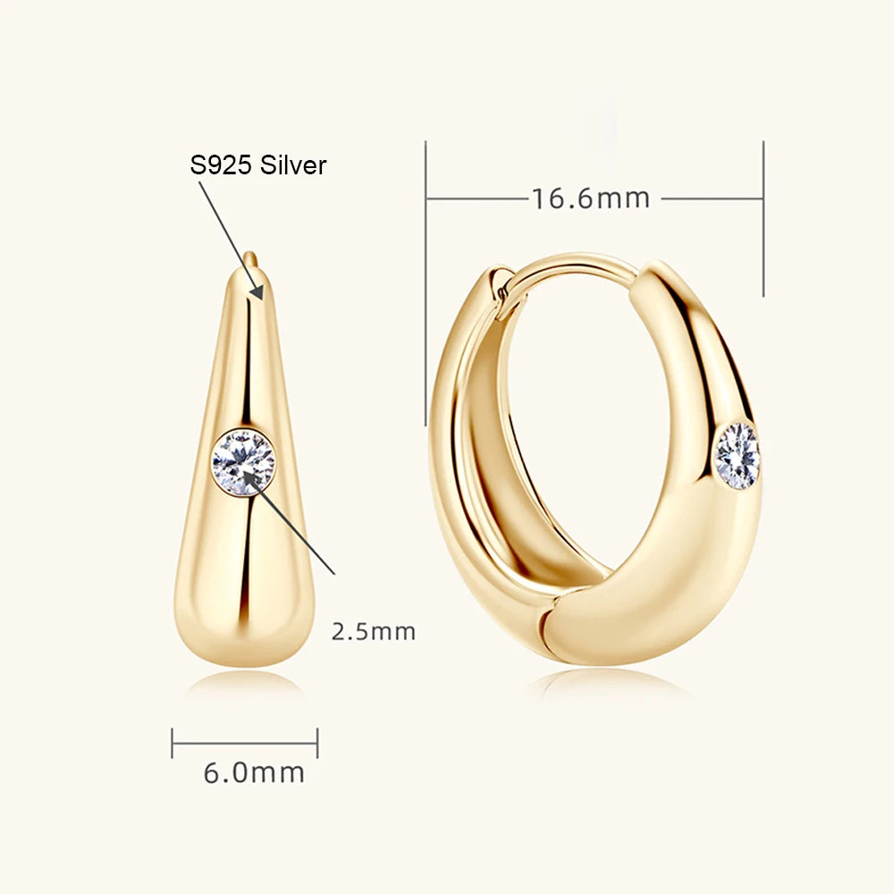 0.12cttw Full Moissanite Hoop Earrings