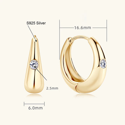 0.12cttw Full Moissanite Hoop Earrings