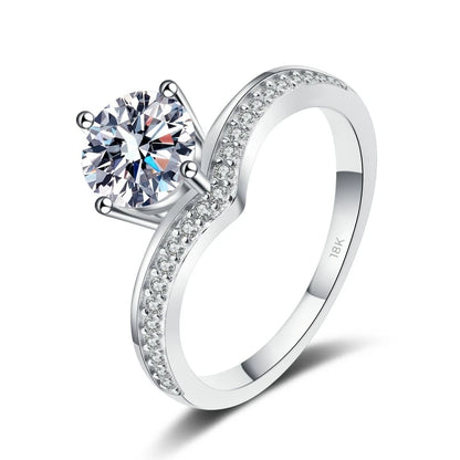 Designer 18K White Gold Moissanite Diamond Rings