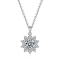 18K White Gold Pendant 0.5ct/1ct Diamond Moissanite Necklace for Women Platinum Pt950 Classic Round Snowflake Fine Jewelry