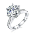 Moissanite Ring for Women Round 5 Carat D Color S925 Silver Engagement Ring