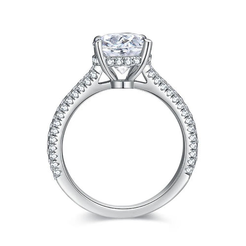 3ct Oval Cut D Color VVS1 Moissanite Rings For Women 100% S925 Sterling Silver Plated 18K