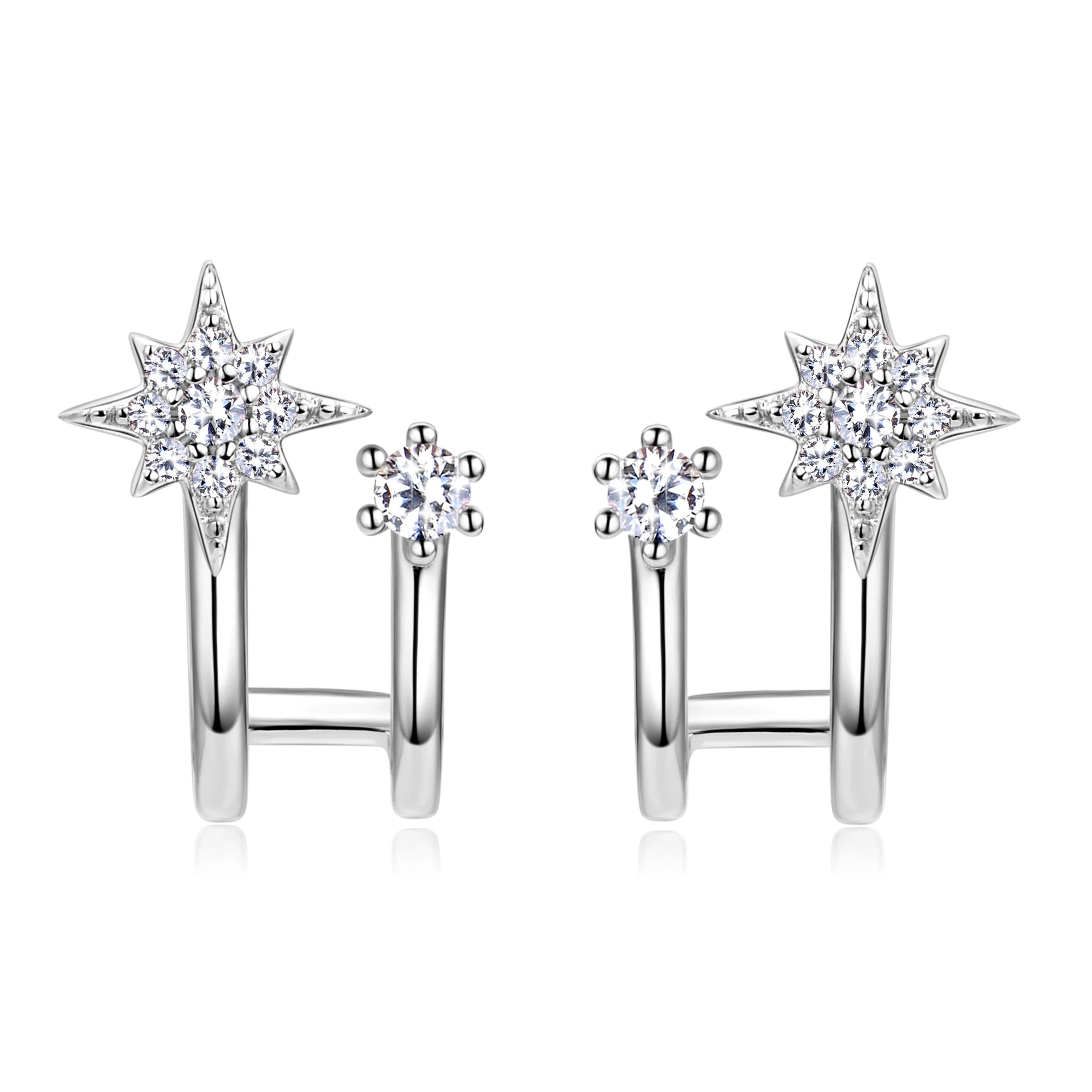 14K Gold Plated S925 Sterling Silver Moissanite Earrings for Women Dainty Star Piercing Ear Studs Earring Lady Jewelry aretes