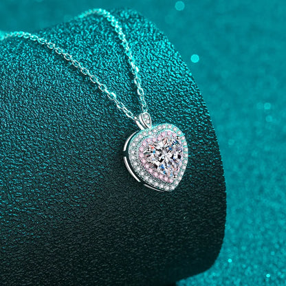 1CT Heart Moissanite Pendant Necklace