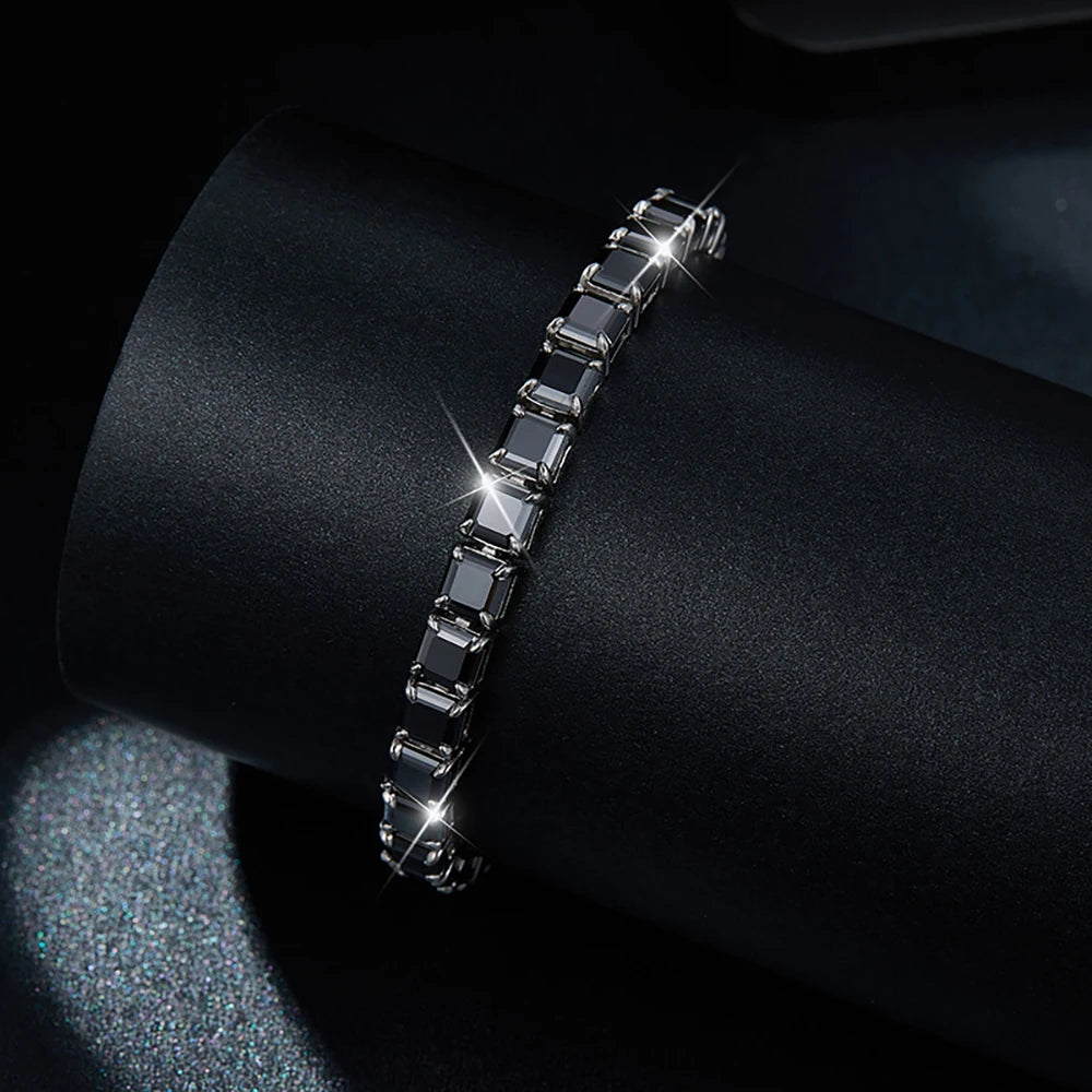 Black Moissanite Tennis Bracelet Women