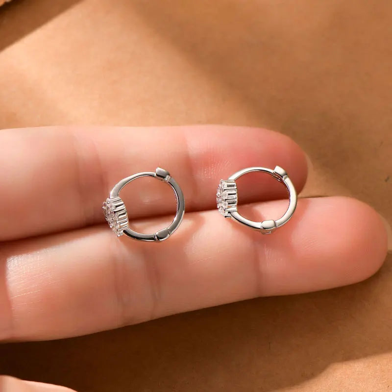 Moissanite Hoop Earring For Women 925 Sterling Silver