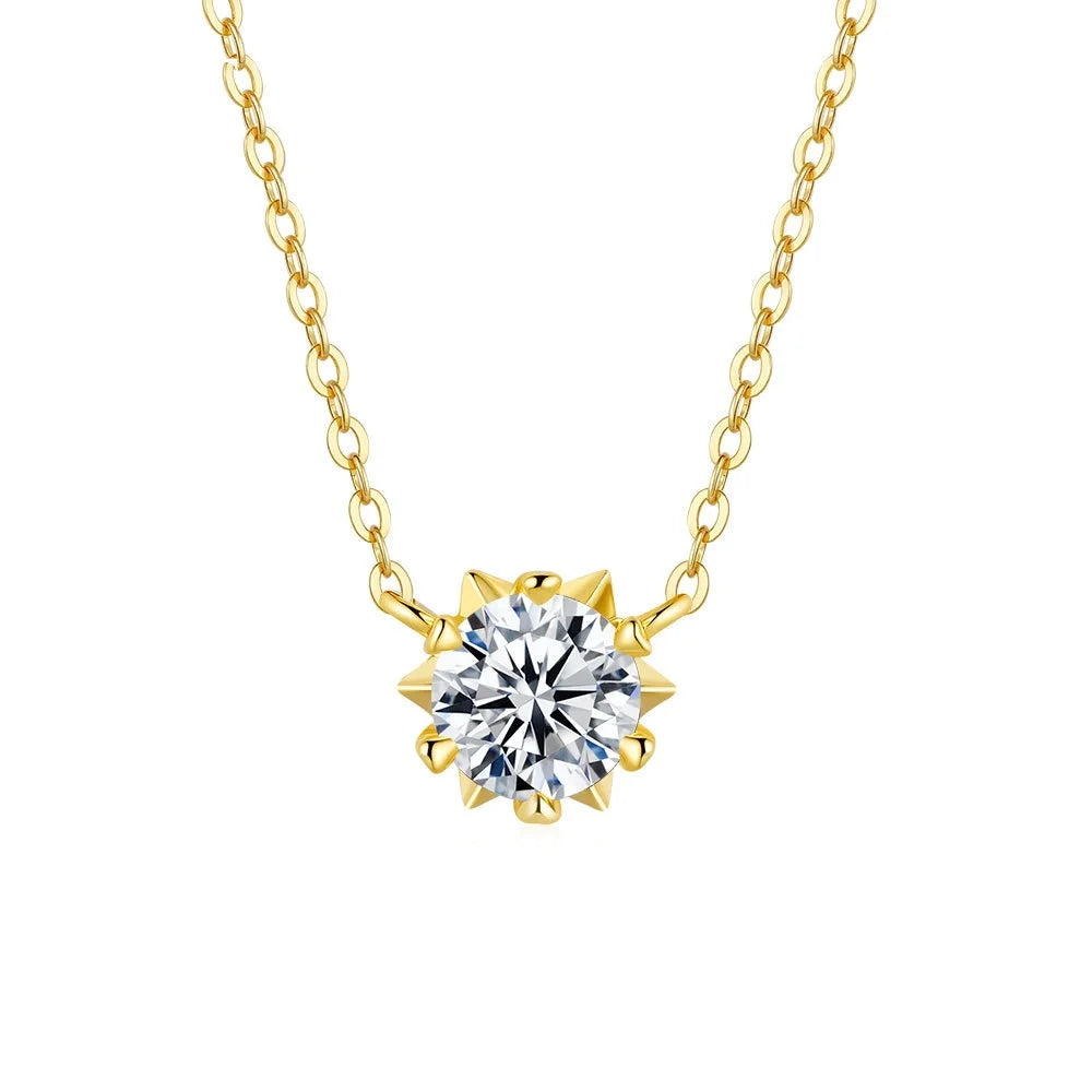 Irregular Snowflake Pendant 1ct Diamond Moissanite Necklace for Women 14K Gold Wedding Fine Jewelry