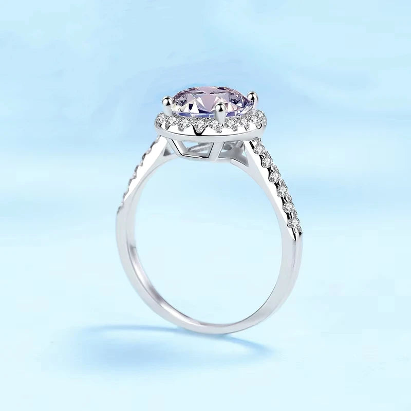 Women Engagement 18K White Gold Wedding Band 1/2CT Moissanite Diamond Girl Birthday Gift PT950 Platinum Valentine's Day Rings