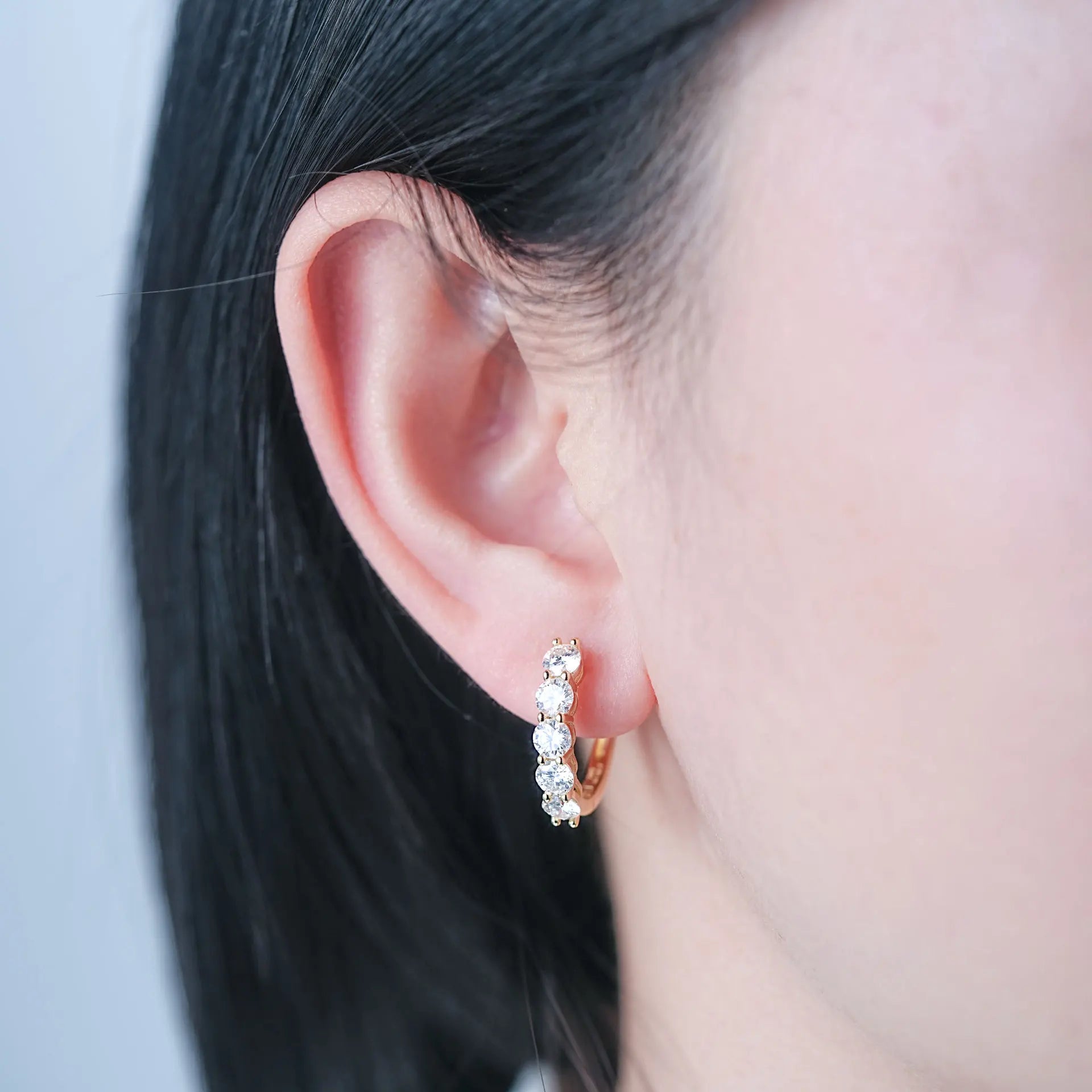 4mm GRA Certified Moissanite Hoop Earring Huggie Hoops 925 Sterling Silver Earrings for Women Bride Wedding  Jewelry