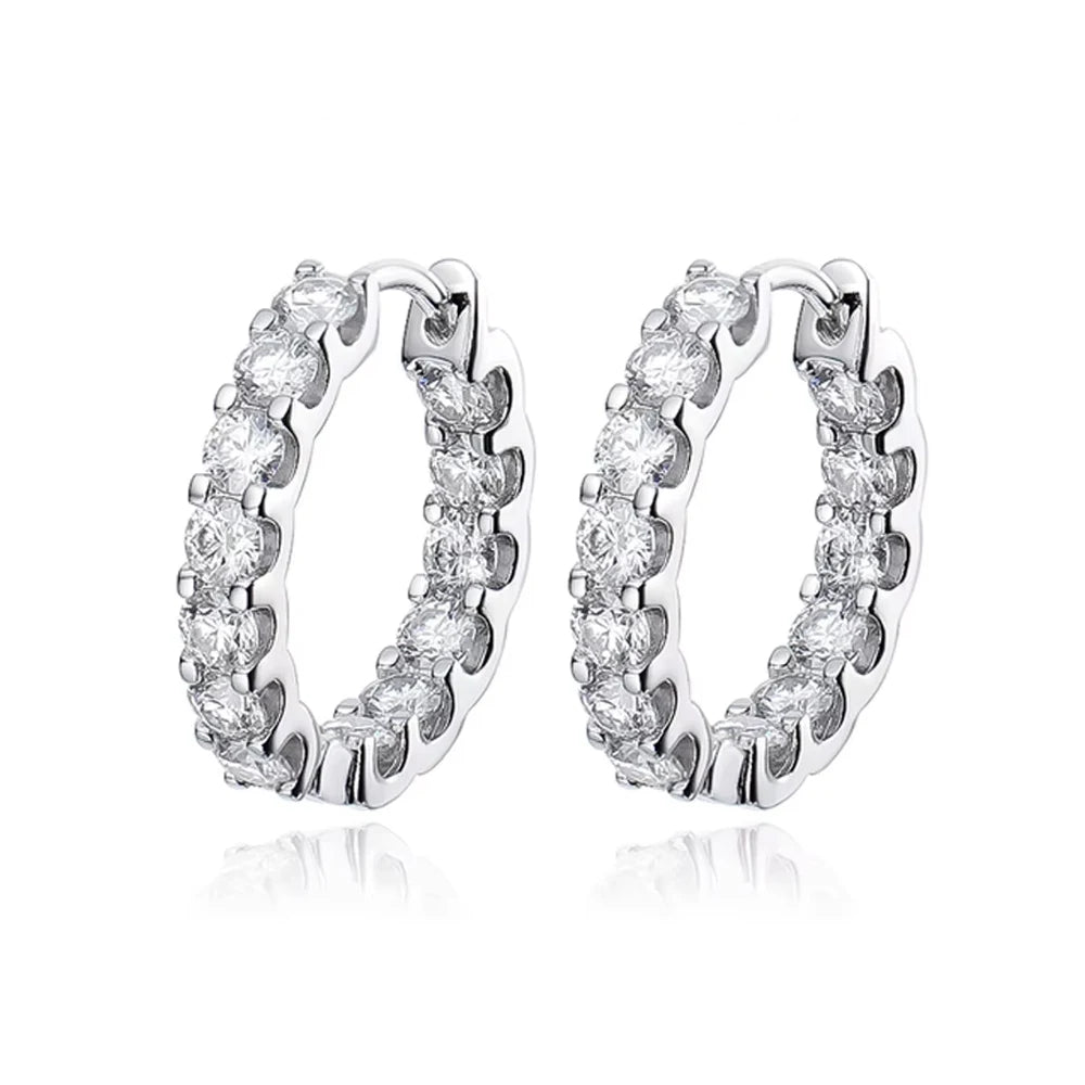 2.6ct Moissanite Hoop Earrings | D Color S925 Silver