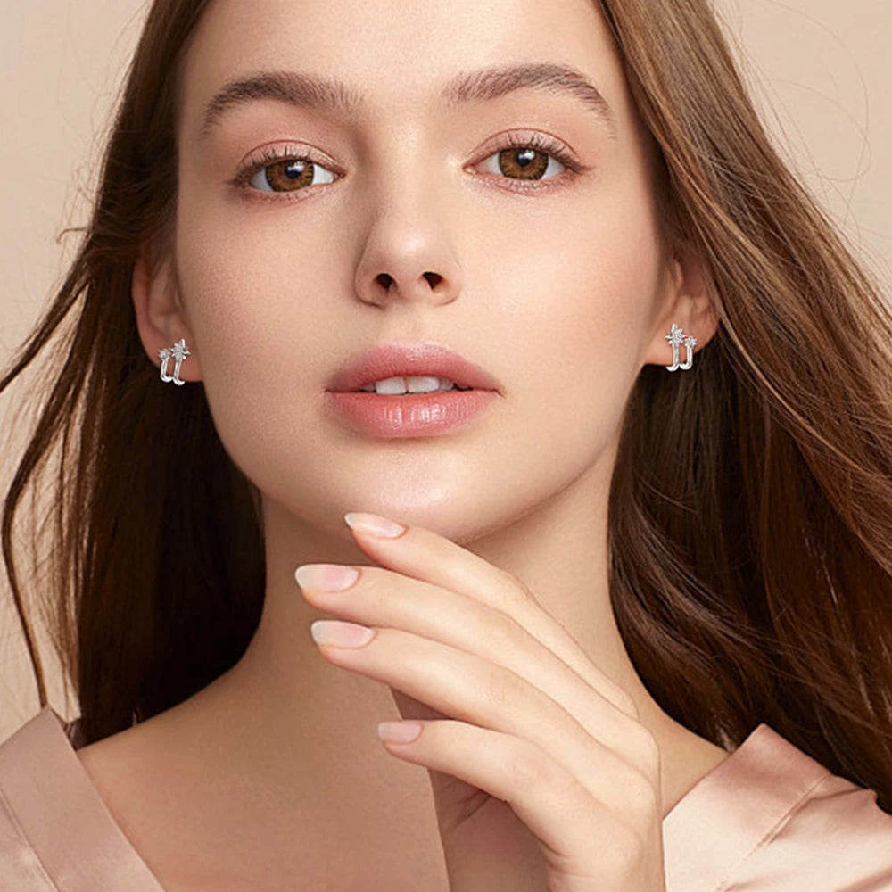 14K Gold Plated S925 Sterling Silver Moissanite Earrings for Women Dainty Star Piercing Ear Studs Earring Lady Jewelry aretes