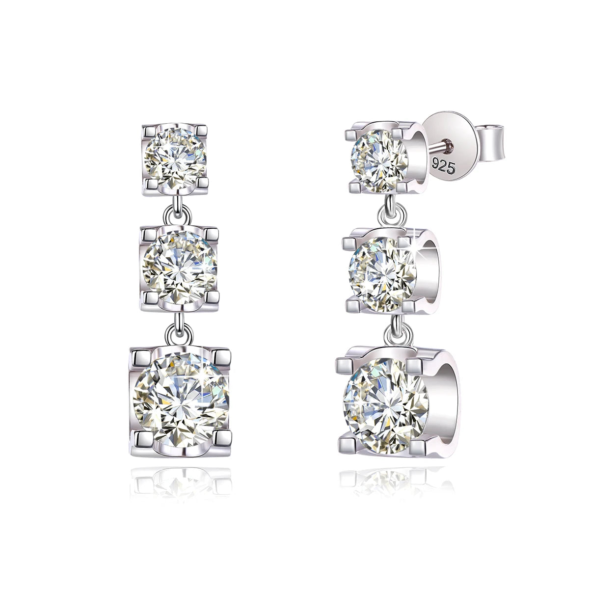 Moissanite Drop Earrings Gold Women D Color VVS1