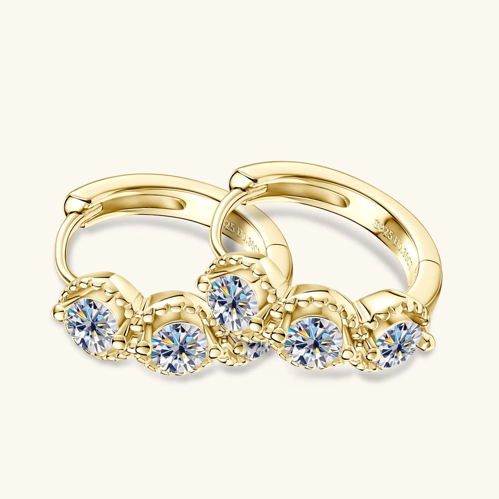 D Color Sparkling Moissanite Earrings 925 Sterling Silver Classic Shining Circle Hoop Earrings For Women Fine Jewelry