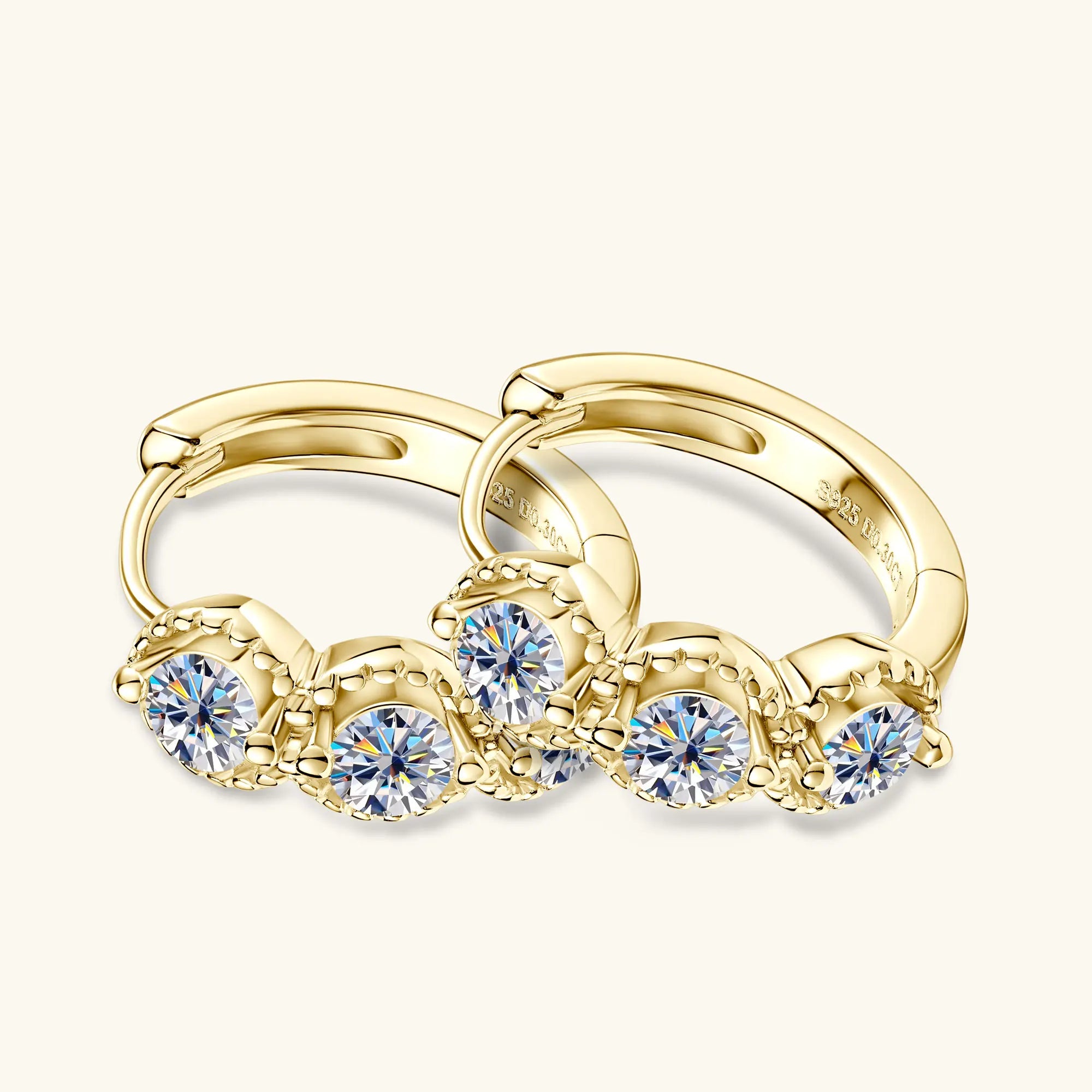 D Color Sparkling Moissanite Earrings 925 Sterling Silver Classic Shining Circle Hoop Earrings For Women Fine Jewelry