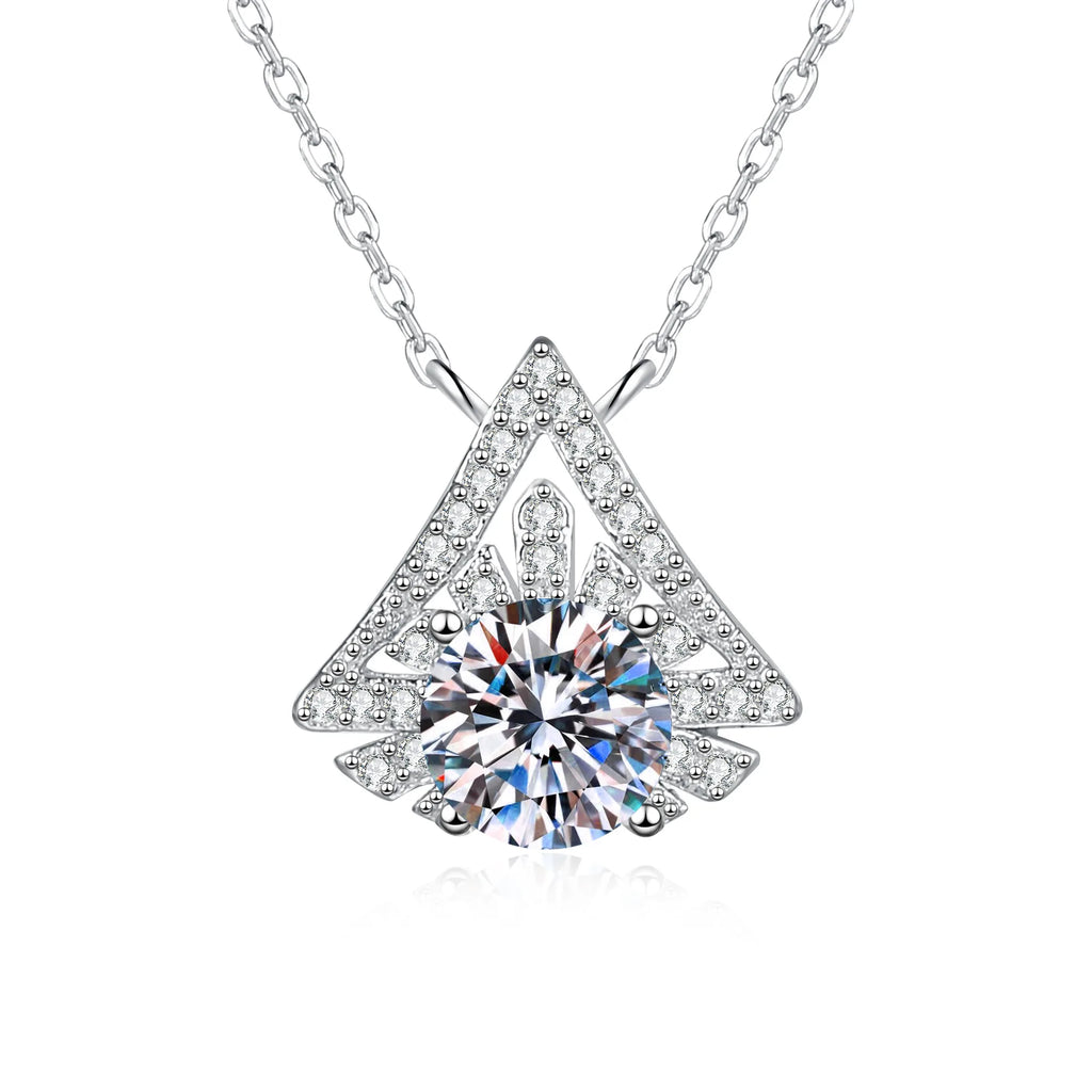 moissanite pendant PT950 platinum snowflake Christmas tree light luxury high sense 1 carat moissanite diamond white gold necklac