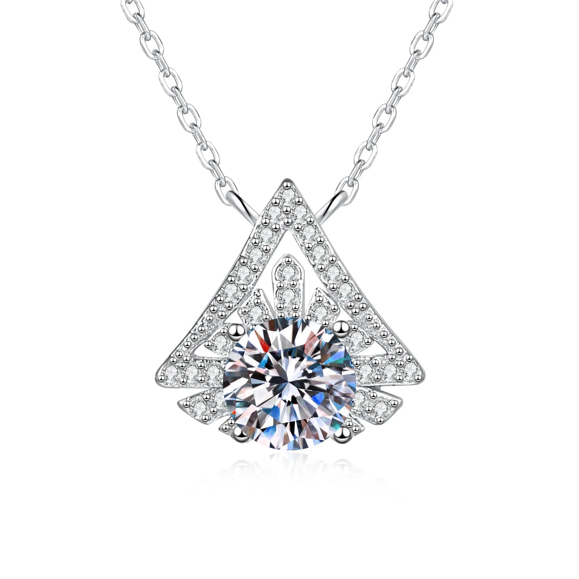 moissanite pendant PT950 platinum snowflake Christmas tree light luxury high sense 1 carat moissanite diamond white gold necklac