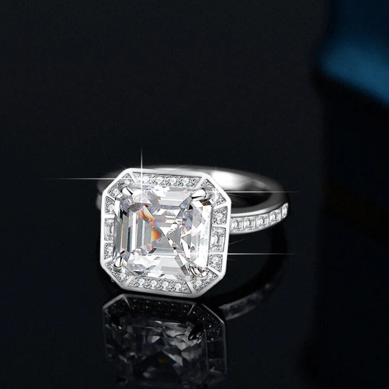 5 Ct Asscher Moissanite Wedding Ring